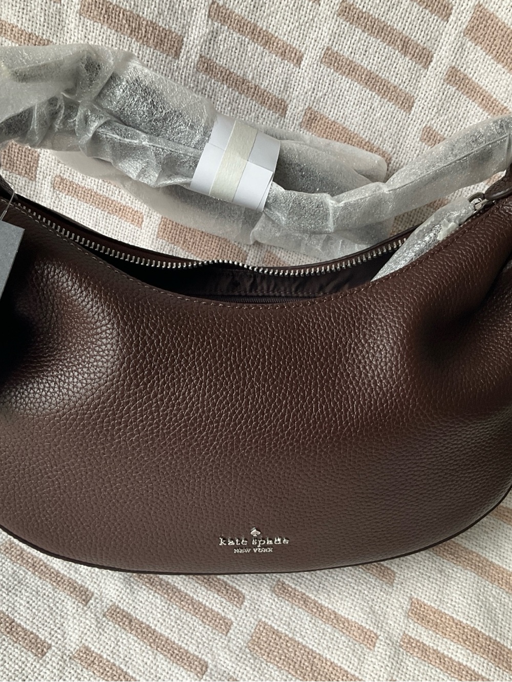 kate spade Dark Brown Pebbled Leather Shoulder Hobo